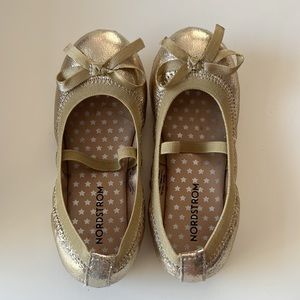 Nordstrom Brand Gold Slip-on Flats